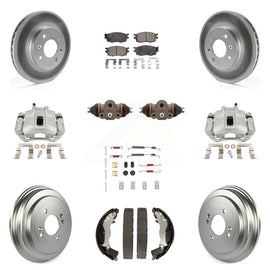 Front Rear Brake Caliper Coat Rotor Drum Ceramic Pad Shoe Cylinder Hardware Kit For