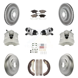 Front Rear Brake Caliper Coat Rotor Drum Ceramic Pad Shoe Cylinder Hardware Kit For