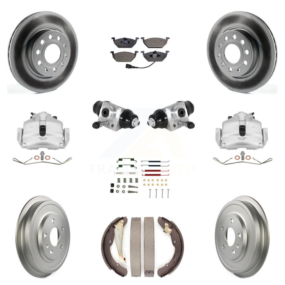 Front Rear Brake Caliper Coat Rotor Drum Ceramic Pad Shoe Cylinder Hardware Kit For