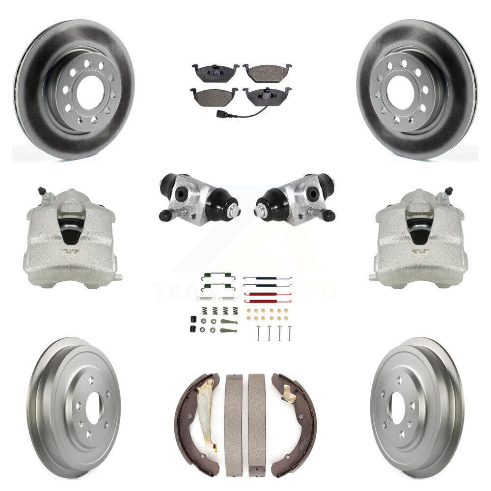 Front Rear Brake Caliper Coat Rotor Drum Ceramic Pad Shoe Cylinder Hardware Kit For