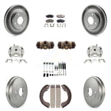 Front Rear Brake Caliper Coat Rotor Drum Ceramic Pad Shoe Cylinder Hardware Kit For