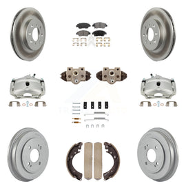 Front Rear Brake Caliper Coat Rotor Drum Ceramic Pad Shoe Cylinder Hardware Kit For