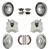 Front Rear Brake Caliper Coated Rotors Drum Ceramic Pad Kit For Volkswagen Jetta