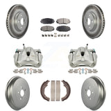 Front Rear Disc Brake Caliper Coat Rotor Drum Ceramic Pad Kit For Toyota Corolla