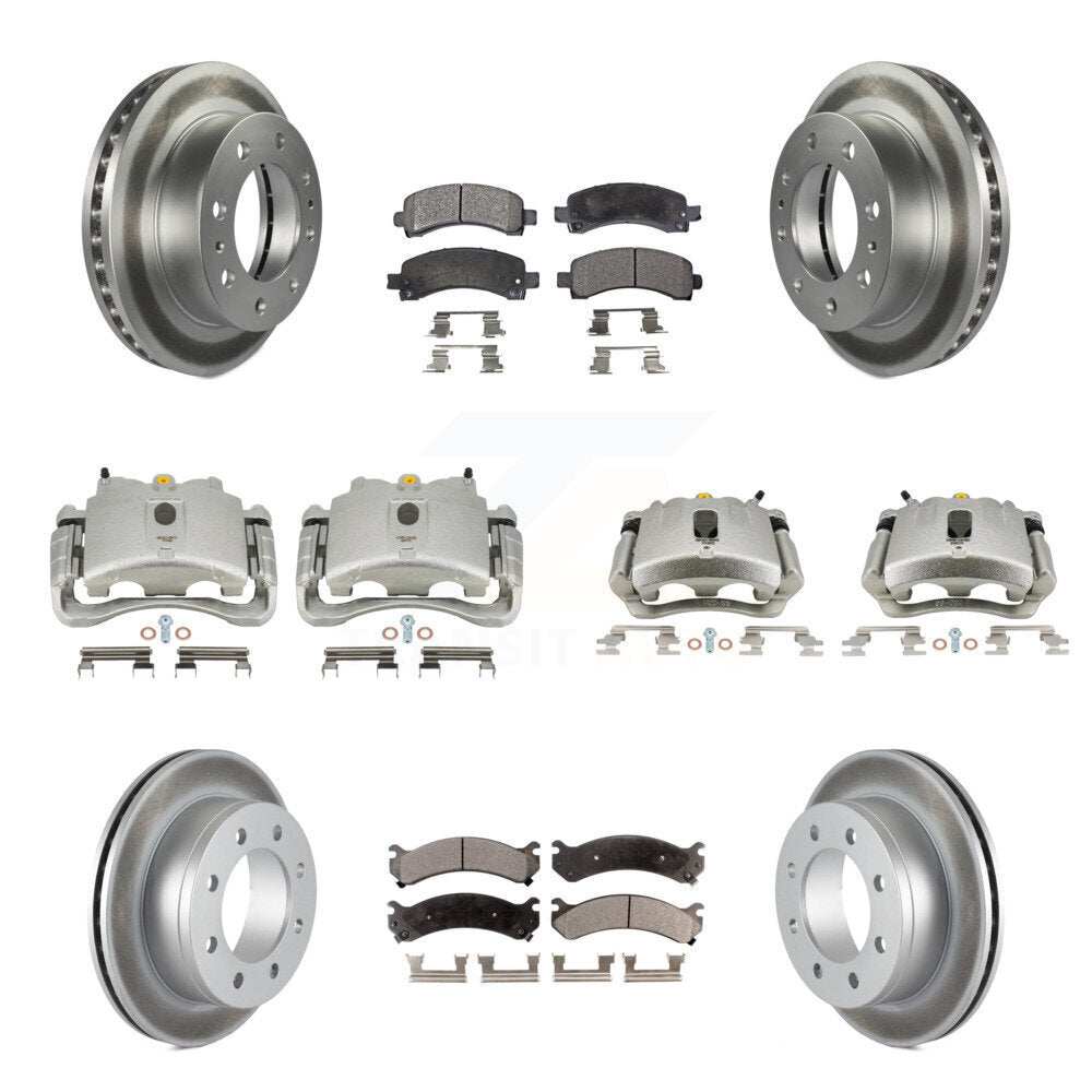Front Rear Brake Caliper Coat Rotor Ceramic Pad Kit (10Pc) For Chevrolet Express