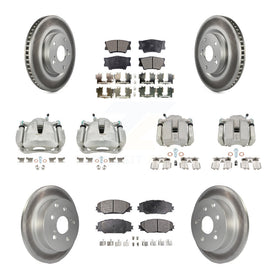 Front Rear Disc Brake Caliper Coat Rotors Ceramic Pad Kit (10Pc) For Toyota RAV4
