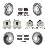 Front Rear Brake Caliper Coat Rotors Ceramic Pad Kit (10Pc) For Volkswagen Jetta