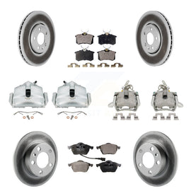Front Rear Brake Caliper Coat Rotors Ceramic Pad Kit (10Pc) For Volkswagen Jetta