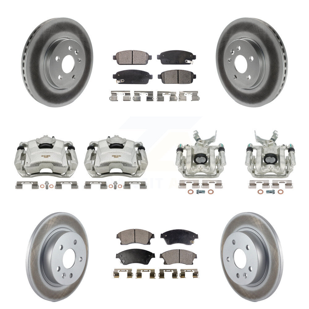 Front Rear Brake Caliper Coat Rotor & Ceramic Pad Kit (10Pc) For Chevrolet Sonic