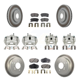 Front Rear Brake Caliper Coat Rotors & Ceramic Pad Kit (10Pc) For Hyundai Tucson