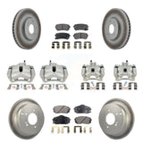 Front Rear Brake Caliper Coat Rotors & Ceramic Pad Kit (10Pc) For Hyundai Tucson