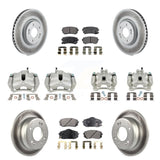 Front Rear Brake Caliper Coat Rotors & Ceramic Pad Kit (10Pc) For Hyundai Tucson