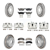 Front Rear Disc Brake Caliper Coat Rotor & Ceramic Pad Kit (10Pc) For Ford F-150