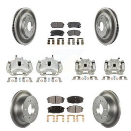 Front Rear Brake Caliper Coat Rotors & Ceramic Pad Kit (10Pc) For Kia Forte Koup
