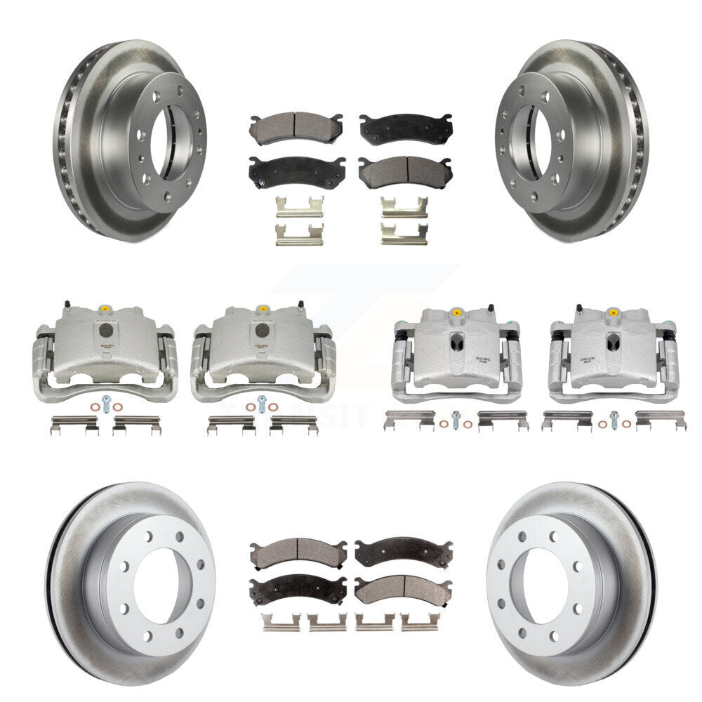 Front Rear Brake Caliper Coat Rotor Ceramic Pad Kit (10Pc) For Chevrolet 2500 HD