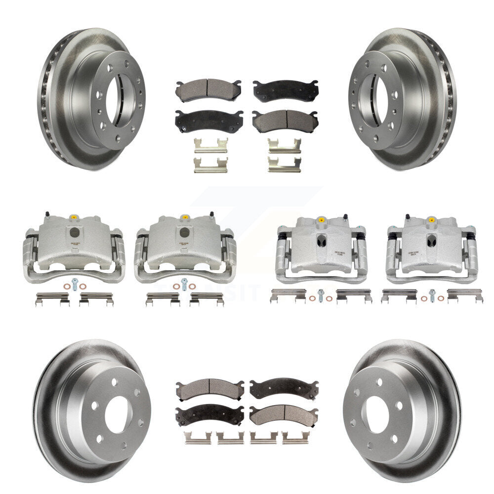 Front Rear Brake Caliper Coat Rotor Ceramic Pad Kit (10Pc) For Chevrolet 2500 HD