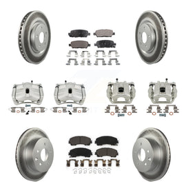 Front Rear Brake Caliper Coat Rotor & Ceramic Pad Kit (10Pc) For Nissan Rogue SL