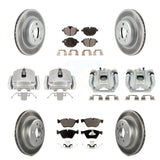 Front Rear Brake Caliper Coat Rotor & Ceramic Pad Kit (10Pc) For BMW 528i xDrive