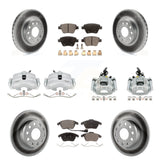 Front Rear Brake Caliper Coat Rotor Ceramic Pad Kit (10Pc) For Volkswagen Beetle