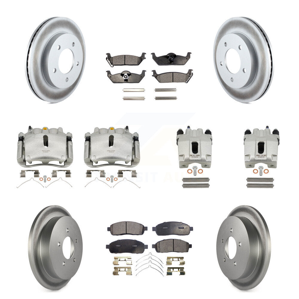 Front Rear Brake Caliper Coat Rotor Ceramic Pad Kit (10Pc) For 04 Ford F-150 4WD