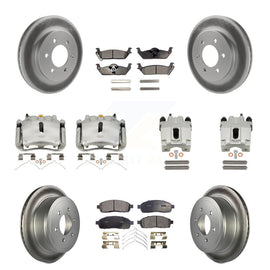 Front Rear Brake Caliper Coat Rotor & Ceramic Pad Kit (10Pc) For Ford F-150 Mark