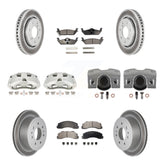 Front Rear Disc Brake Caliper Coat Rotor & Ceramic Pad Kit (10Pc) For Ford F-150