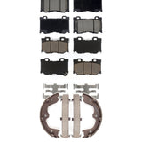 Front Rear Ceramic Brake Pads Parking Shoes Kit For INFINITI G37 Nissan 370Z Q60