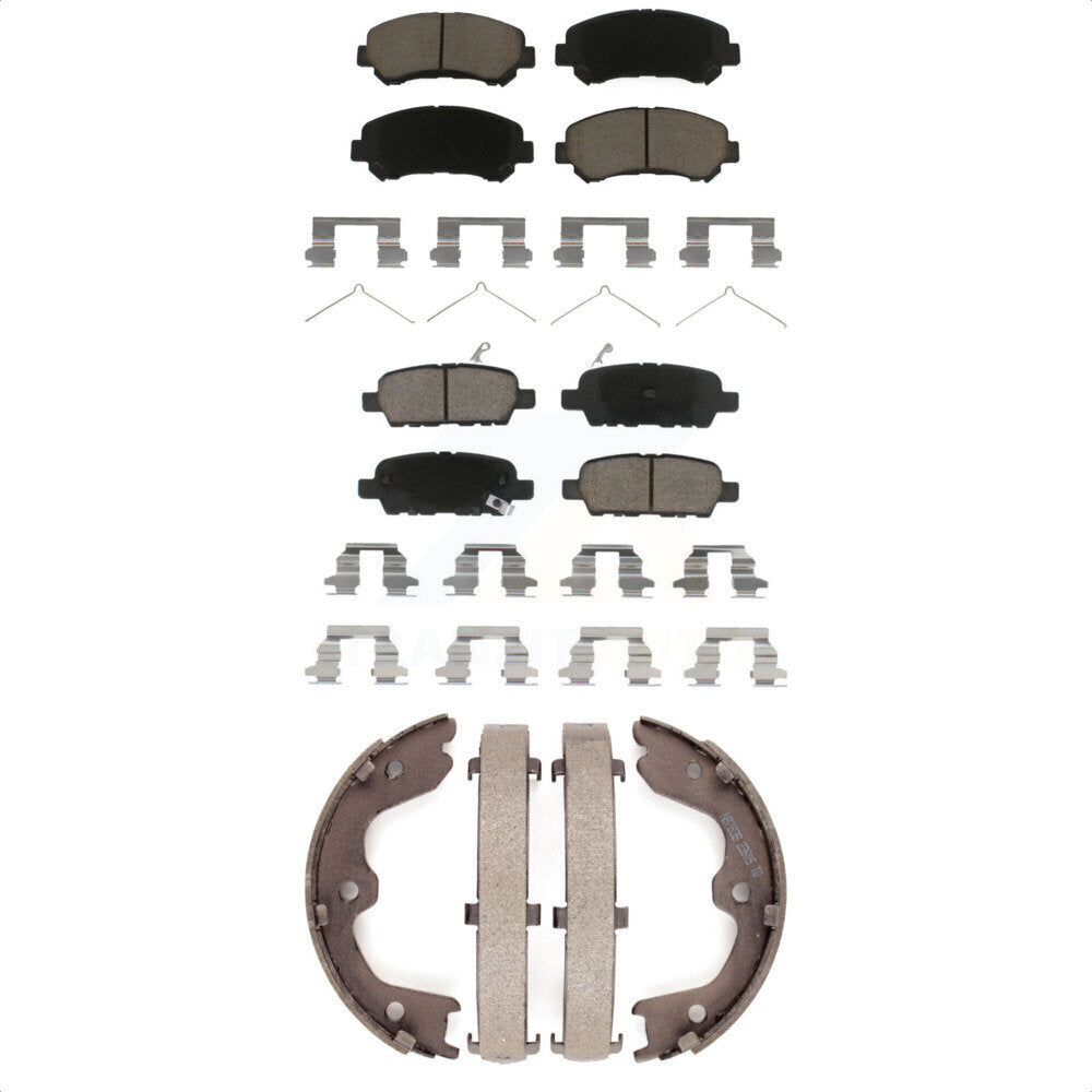 Front Rear Ceramic Brake Pads And Parking Shoes Kit For Nissan Maxima