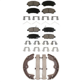 Front Rear Ceramic Brake Pads And Parking Shoes Kit For Nissan Maxima