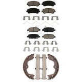 Front Rear Ceramic Brake Pads And Parking Shoes Kit For Nissan Maxima