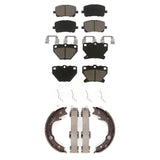 Front Rear Ceramic Brake Pads Parking Shoe Kit For Toyota Corolla Matrix Pontiac