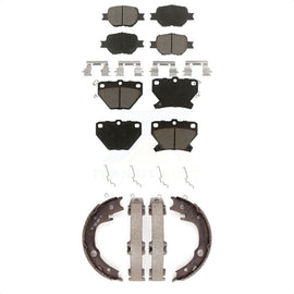 Front Rear Ceramic Brake Pads And Parking Shoes Kit For Toyota Celica