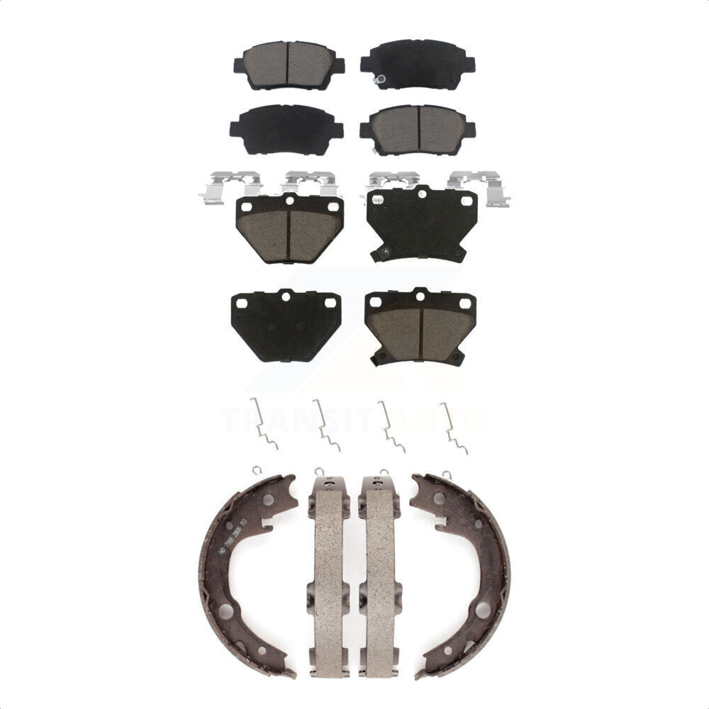 Front Rear Ceramic Brake Pads And Parking Shoes Kit For 2000 Toyota Celica GT
