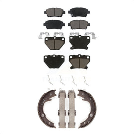 Front Rear Ceramic Brake Pads And Parking Shoes Kit For 2000 Toyota Celica GT