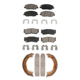 Front Rear Ceramic Brake Pads & Parking Shoes Kit For 2007-2009 Hyundai Santa Fe