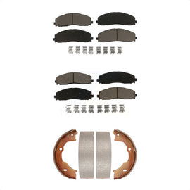 Front Rear Ceramic Brake Pads And Parking Shoes Kit For Ford F-450 Super Duty