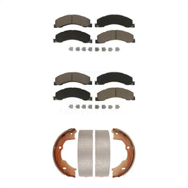 Front Rear Ceramic Brake Pads And Parking Shoes Kit For Ram 5500 Dodge 4500