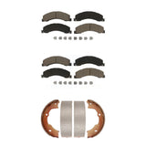 Front Rear Ceramic Brake Pads And Parking Shoes Kit For Ram 5500 Dodge 4500