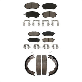 Front Rear Ceramic Brake Pads And Parking Shoes Kit For Subaru Forester Impreza