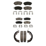 Front Rear Ceramic Brake Pads And Parking Shoes Kit For Subaru Forester Impreza
