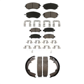 Front Rear Ceramic Brake Pads And Parking Shoes Kit For Subaru Impreza Forester