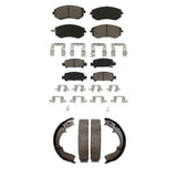 Front Rear Ceramic Brake Pads And Parking Shoes Kit For Subaru Impreza Forester