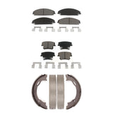 Front Rear Ceramic Brake Pads & Parking Shoes Kit For Dodge Charger Chrysler 300