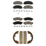 Front Rear Ceramic Brake Pads & Parking Shoe Kit For Ford F-250 Super Duty F-350