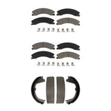 Front Rear Ceramic Brake Pads & Parking Shoe Kit For Chevrolet Silverado 2500 HD