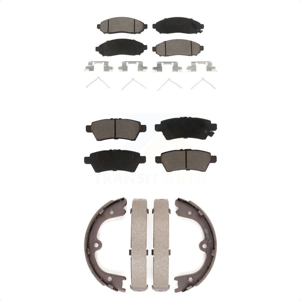 Front Rear Ceramic Brake Pads And Parking Shoes Kit For Nissan Pathfinder Xterra