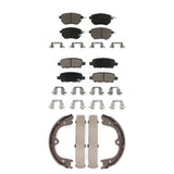 Front Rear Ceramic Brake Pads And Parking Shoes Kit For Nissan Murano