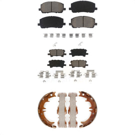 Front Rear Ceramic Brake Pads And Parking Shoes Kit For Toyota Highlander