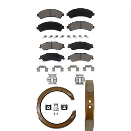 Front Rear Ceramic Brake Pads And Parking Shoes Kit For Chevrolet S10 Blazer GMC