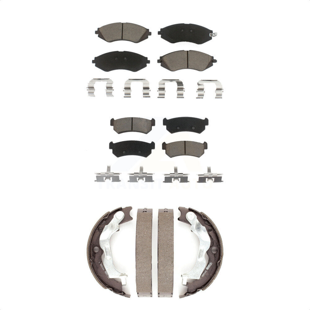 Front Rear Ceramic Brake Pads And Parking Shoes Kit For Suzuki Forenza Reno
